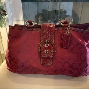 Coach Burgundy Signature Shoulder Bag